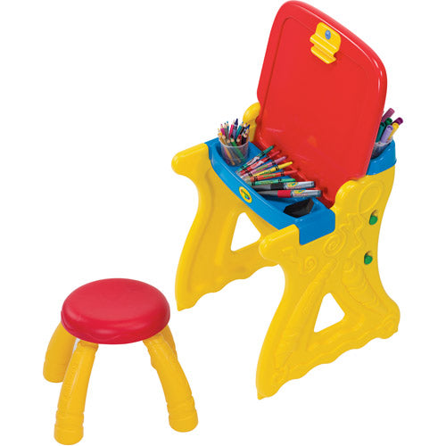 Fold 2-in-1 Art Studio Easel Desk With Stool & Storage