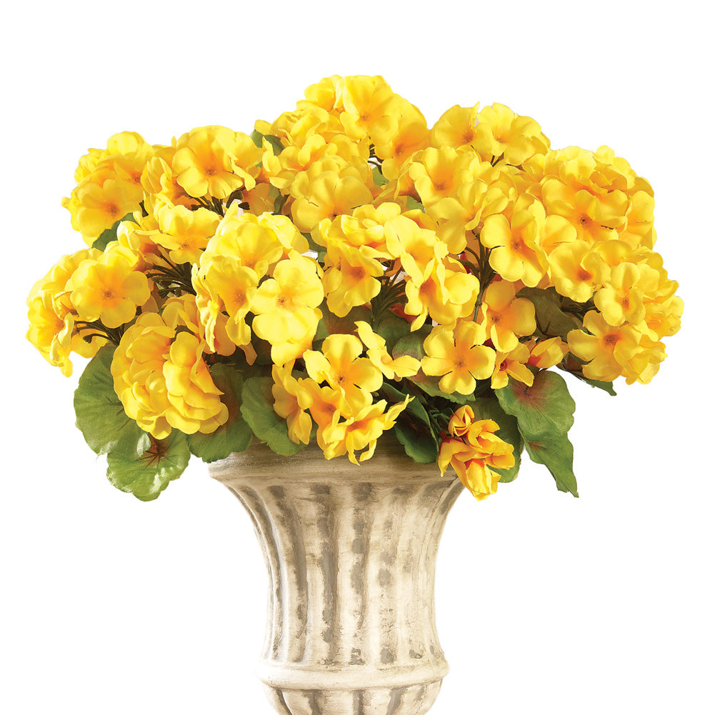 Collections Etc Artificial Geranium Floral Bush, Set of 3 - Maintenance Free Artificial Flowers